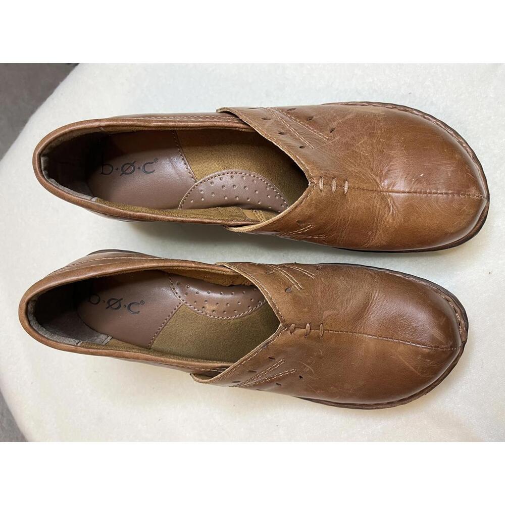 B.O.C. / Born Comfortable Brown Clogs Leather Brown- Women's Size 8